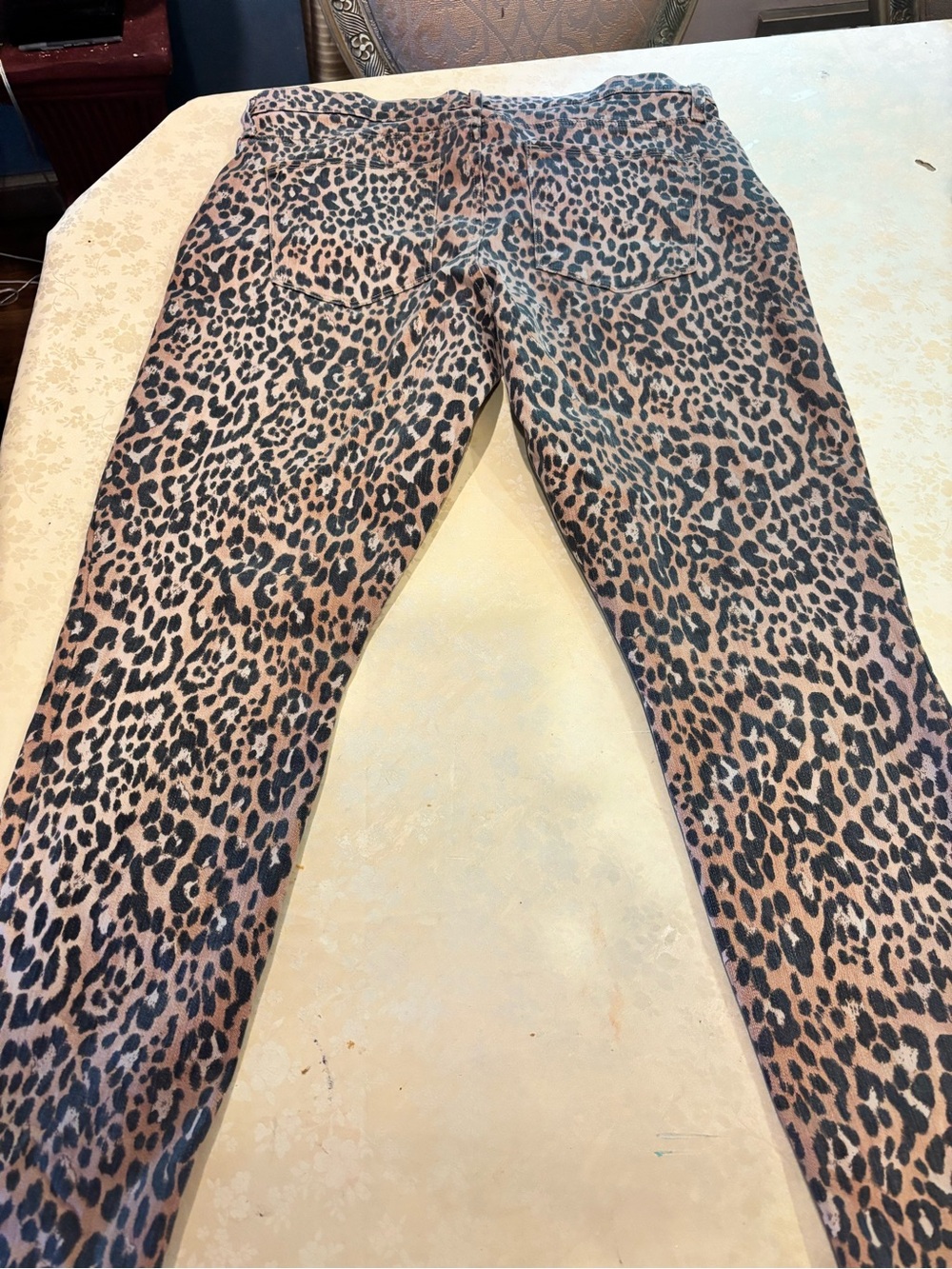 GAP Women's Leopard Print Skinny Jeans - Tan and Black